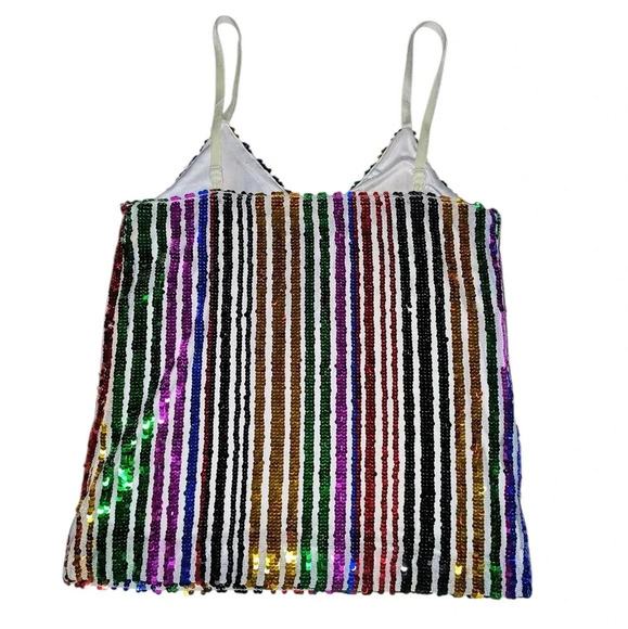 INC International Concepts Petite Sunray Rainbow Sequin Camisole, PET/PET - Picture 3 of 9